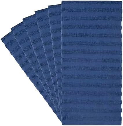 Premium Kitchen Towels 6 Pack 100% Cotton, 20"x28" - Blue Solid - Image 4