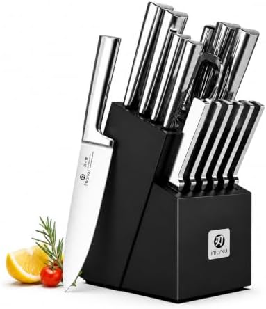 imarku 15-Piece Knife Block Set Built-in Sharpener by imarku