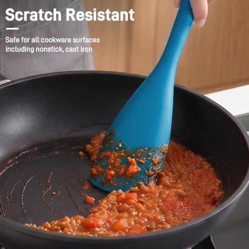 3 PACK Silicone Cooking Spatula & Spoon for Nonstick Cookware, BPA-Free - Image 3