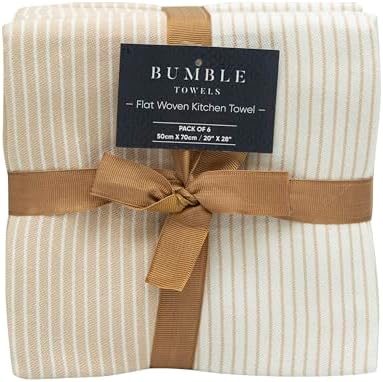 Premium Kitchen Towels 6 Pack 100% Cotton, 20"x28" - Tan - Image 3