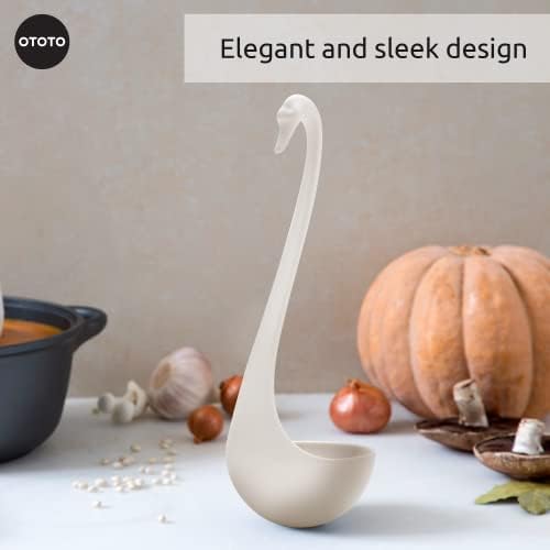 OTOTO Swanky Swan Soup Ladle- Silicone Soup Spoon, BPA-Free, Heat Resistant Soup Ladles For Serving & Cooking - Cute Kitchen Accessories, Unique Kitchen Gifts, Fun Cooking Gadgets (White) - Image 3