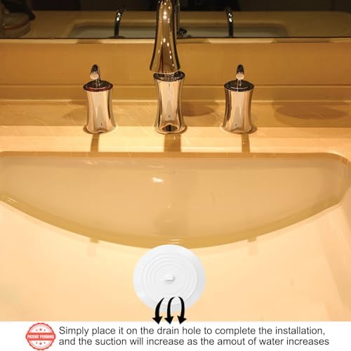 V-TOP Tub Stopper 2 Pack, 6 inches Large Silicone Drain Plug Hair Stopper Flat Suction Cover for Kitchen Gadgets Bathroom Accessories and Laundry - Image 3