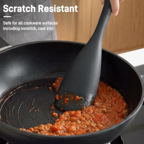 3 PACK Silicone Cooking Spatula & Spoon for Nonstick Cookware, BPA-Free - Image 3