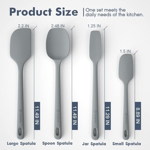 ChefAide 4 Pieces Silicone Spatulas Set, Heat Resistant Rubber Spatula - Image 2