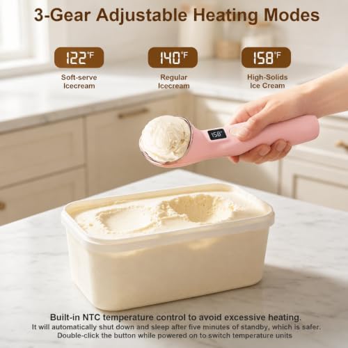 Heated Ice Cream Scoop Rechargeable, 3 Heat Settings, Electric Scooper - Image 4