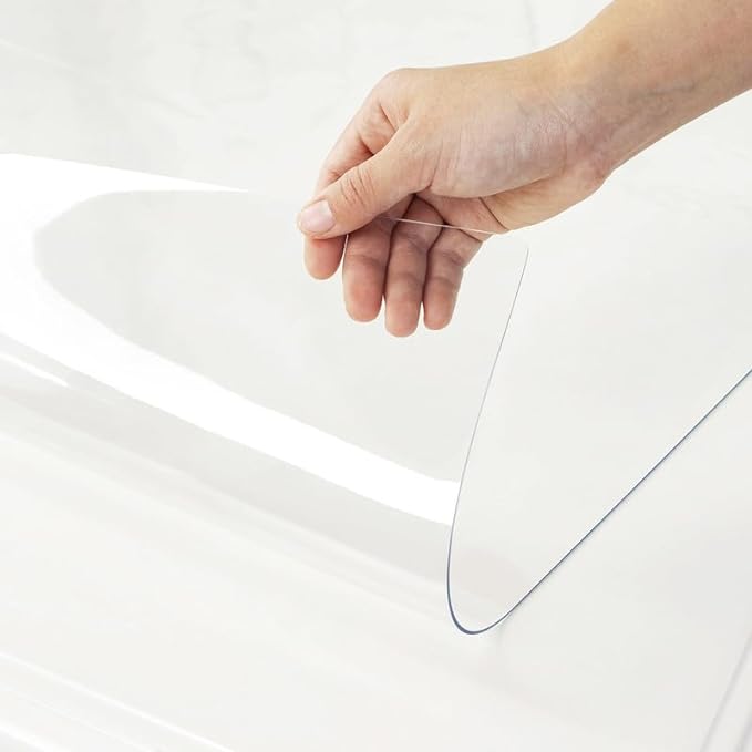 Warmstar Clear Table Cover Protector 22 x 60 Inch,1.5mm Thick Plastic Table Cover Rectangle,PVC Clear Table Protector,Desk Protector Mat for Kitchen, Dresser, Writing Desk，Dining Room Table