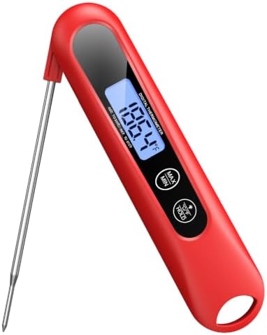 Meat Thermometer Digital – Instant Read Food Thermometer for Cooking Red by Unknown