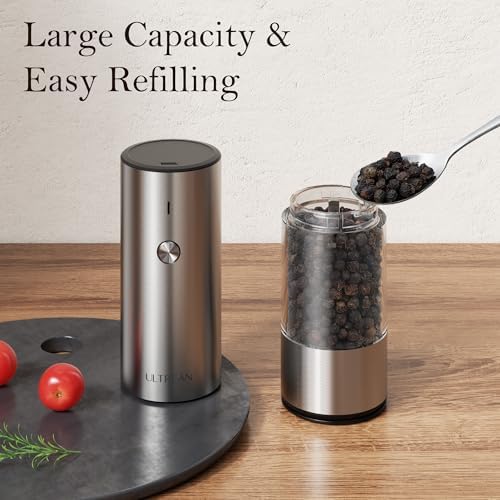 Ultrean Electric Salt and Pepper Grinder Set, Rechargeable,Stainless Steel - Image 5