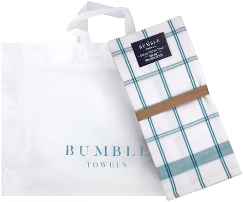 Premium Kitchen Towels 6 Pack 100% Cotton, 20"x28" Dish Towels - Teal Check - Image 5