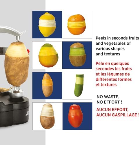 Starfrit Rotato Express Electric Peeler - 2 Spare Blades - Safe & Easy to Use - Effortlessly Peels Vegetables and Fruit,(Pack of 6) - Image 4