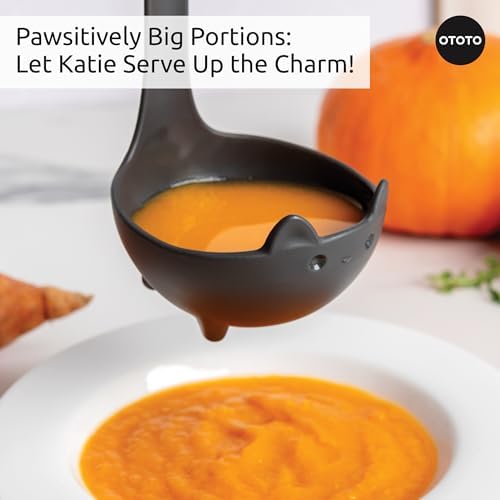 OTOTO Katie Cat Soup Ladle - Halloween Gifts Black Cat, Gothic Gifts, Gifts for Cat Lovers - Spooky Cat Gift, Cute Kitchen Accessories, Fun Gifts (Katie Cat, Black) - Image 2