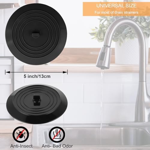 V-TOP Bathtub Drain Stopper 2 Pack, 5 inches Silicone Tub Stopper Shower Drain Cover, Bath Tub Plug Hair Stopper,Universal Flat Suction Renter Friendly Bath Accessories - Image 3