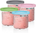 Ninja XSKPLD4BCD CREAMi Original Pints, 4 Count, Compatible with NC299AMZ and NC300s Series, BPA-Free, Dishwasher Safe, Clear/Grey/Lime/Pink/Aqua by Unknown