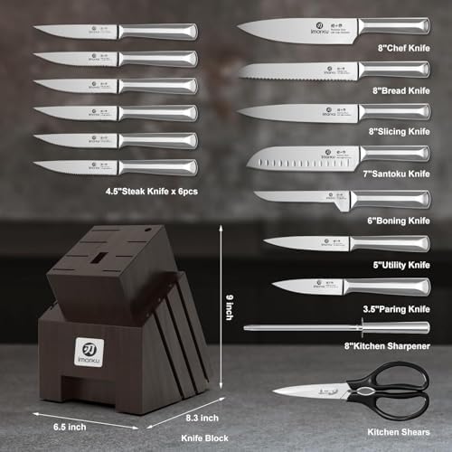 imarku 16-Pieces Knife Set, High-Carbon Stainles Steel Kitchen Knife Set - Image 6