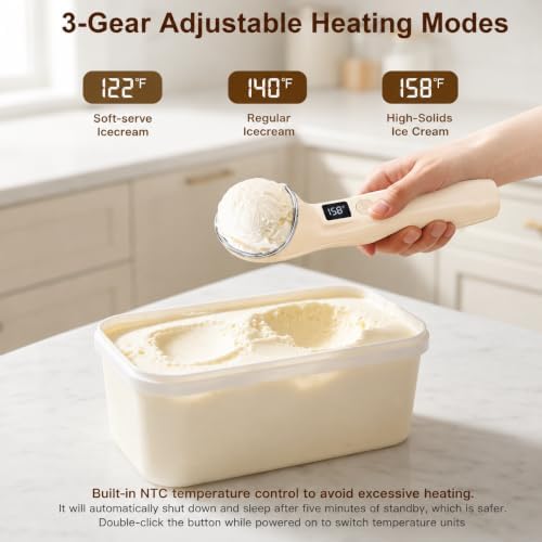 Heated Ice Cream Scoop Rechargeable, 3 Heat Settings, Electric Scooper - Image 5