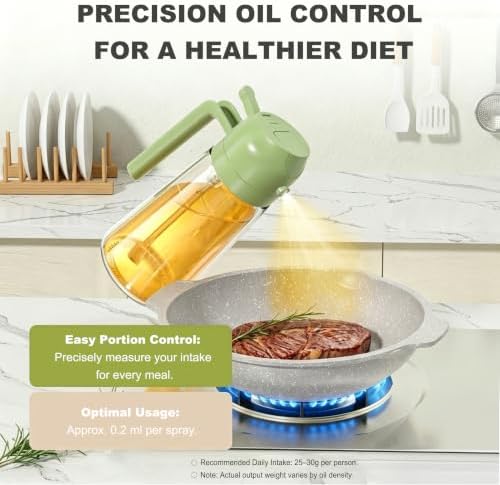 Pure Future 2-in-1 Olive Oil Sprayer for Cooking, Dispenser Bottle (Green) - Image 5