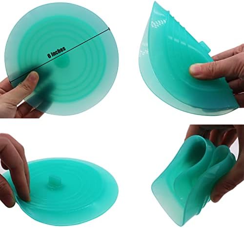 V-TOP Tub Stopper 2 Pack, 6 inches Large Silicone Drain Plug Hair Stopper Flat Suction Cover for Kitchen Bathroom Gadgets and Accessories (Green Transparent) - Image 6