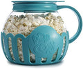 Ecolution Patented Micro-Pop Microwave Popcorn Popper with Temperature Safe Glass, 3-in-1 Lid Measures Kernels and Melts Butter, Made Without BPA, Dishwasher Safe, 3-Quart, Teal by Ecolution