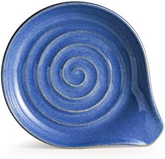 Spoon Rest, Large Ceramic Spoon Holder for Stove Top, Heat-Resistant Cooking Spoon Rest for Kitchen Counter Decor, 5 Inches, Blue - Image 2