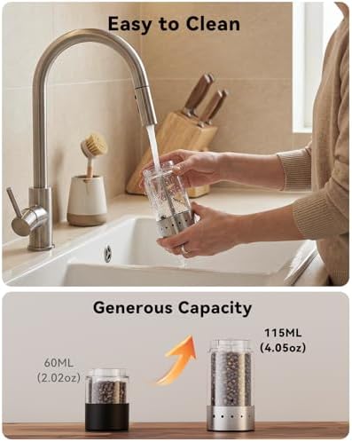 TOMEEM Rechargeable Electric Salt and Pepper Grinder Set, Battery Display - Image 5