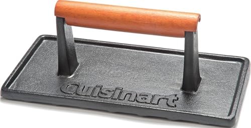 Cuisinart Burger Press with Wooden Handle, Cast Iron, Rectangle (Pack of 8) by Cuisinart