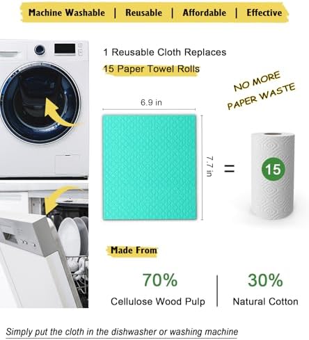 MoLKENE Swedish Dishcloths for Kitchen, 10 Pack Reusable Paper Towels - Image 4