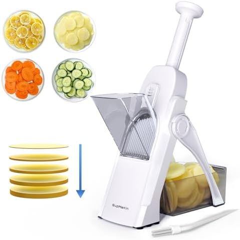 SupMaKin Safe Mandoline Slicer for Kitchen,Adjustable Potato Slicer 1-8 mm by SafeMandolineSlicerChopper