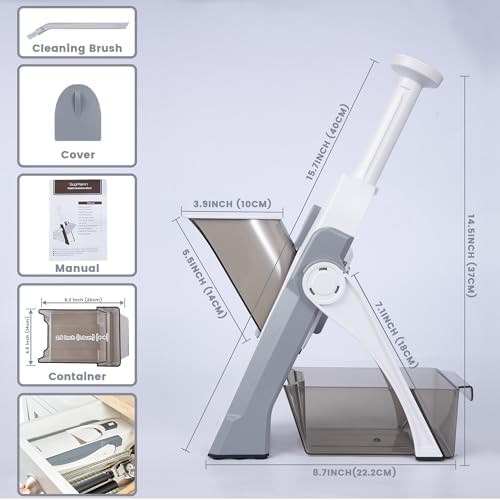SupMaKin Safer Mandoline Slicer for Kitchen,Adjustable Potato Slicer 1-8 mm - Image 6