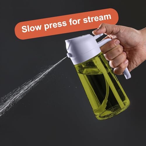 CXINYI - 16oz/470ml Olive Oil Dispenser for Kitchen with Stickers - 2 in 1 Olive Oil Sprayer for Cooking, Air Fryer, and Salad, Purple (Light-Proof Kitchen Gadget) - Image 5