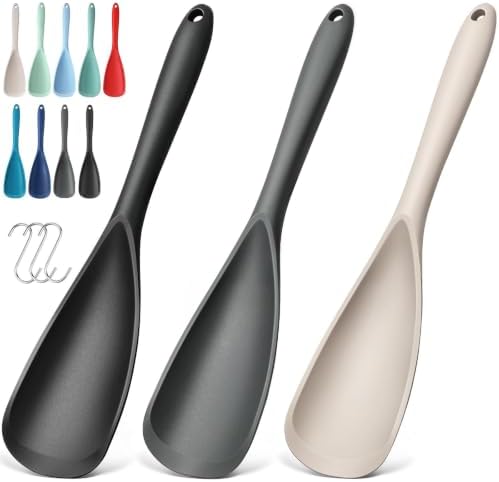 3 PACK Silicone Cooking Spoon Spatula for Nonstick Cookware, Heat‑resistant by VITEVER