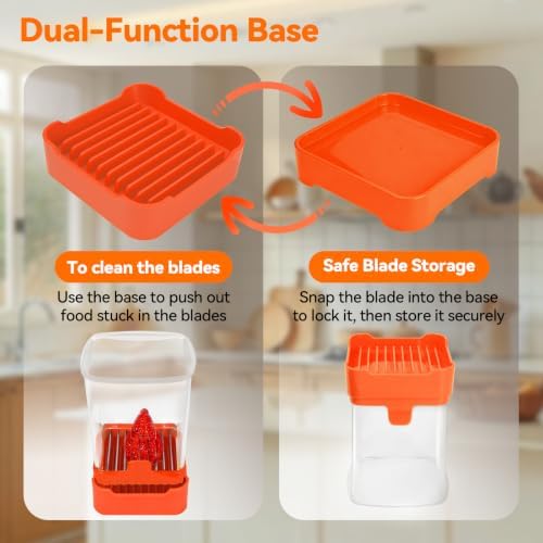 Strawberry Slicer Cup, Fruit Cutter – Quick-Slice, Meal Prep, Orange - Image 6