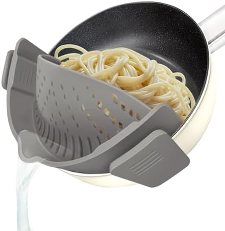 YEVIOR Clip on Strainer for All Pots Pan,Silicone Pasta Strainer by YEVIOR