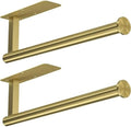 ASTOFLI Paper Towel Holder Under Cabinet No Drilling, Self Adhesive Paper Towel Holder Wall Mount for Kitchen Rack, Under Counter Napin Holder No Drill, RV, 304 Stainless Steel, Gold Brass 2 Pack by ASTOFLI