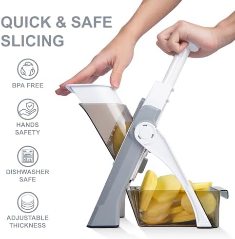 SupMaKin Safer Mandoline Slicer for Kitchen,Adjustable Potato Slicer 1-8 mm - Image 5