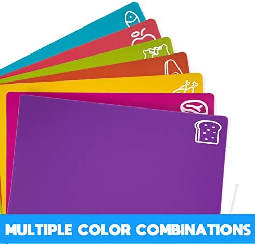 Goodluck 7 Pieces Flexible Cutting Boards, BPA Free Plastic Cutting Boards for Kitchen, Non Slip Cutting Mat for Meat and Vegetables - Image 3