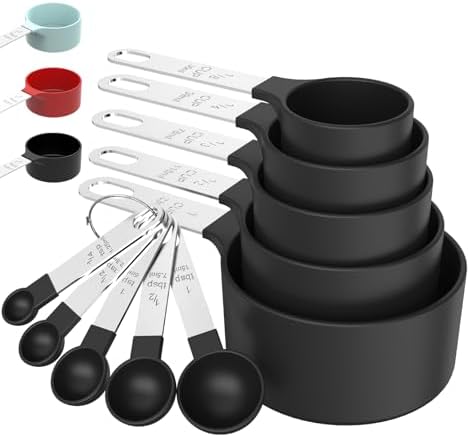 Measuring Cups & Spoons Set, Stackable Cups and Spoons by TILUCKBringsGoodLuck