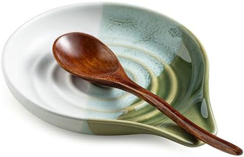 Ceramic Spoon Rest for Kitchen Counter, Large Spoon Holder Nonstick by Cormomu