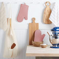 KITCHENAID Ribbed Soft Silicone Oven Mitt 2-Pack Set, 7.5"x13", Dried Rose by KitchenAid