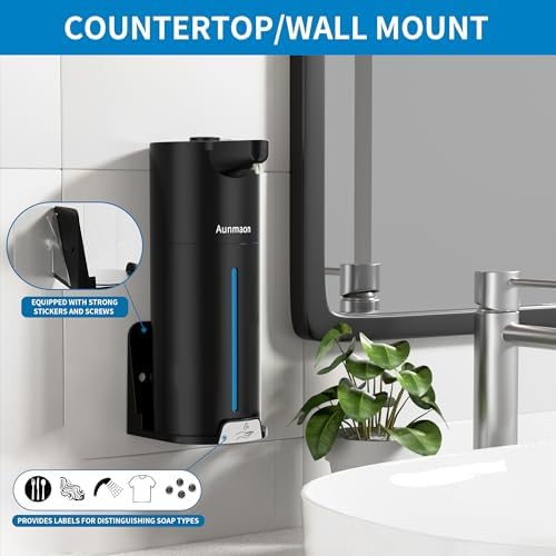 Automatic Soap Dispenser Touchless,15-Level,Kitchen Bathroom Black - Image 5