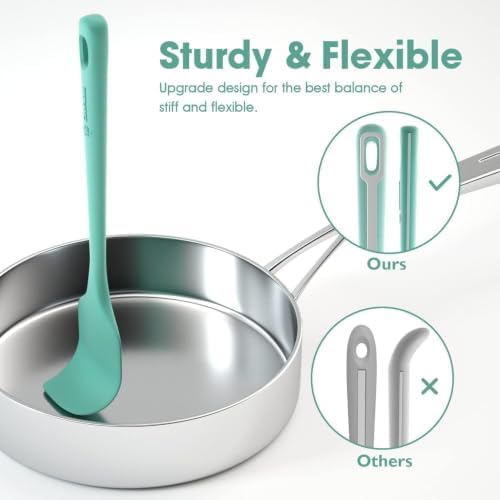 ChefAide 4 Pieces Silicone Spatulas Set, Heat Resistant Rubber Spatula - Image 3
