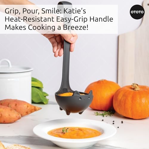 OTOTO Katie Cat Soup Ladle - Halloween Gifts Black Cat, Gothic Gifts, Gifts for Cat Lovers - Spooky Cat Gift, Cute Kitchen Accessories, Fun Gifts (Katie Cat, Black) - Image 3
