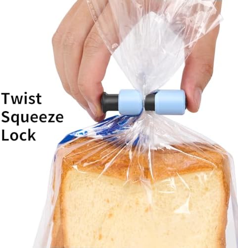 10 Pack Squeeze and Lock Bread Bag Clips, Reusable, Sturdy Plastic, Easy to Use, 5 Colors - Image 3