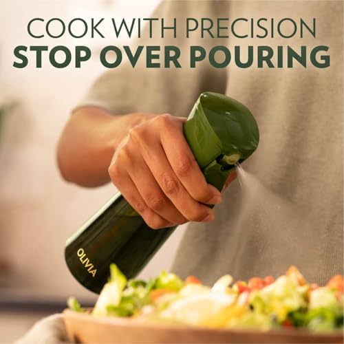 FLAIROSOL OLIVIA SIGNATURE Oil Sprayer for Cooking, 200ml Glass, Green/Gold - Image 2