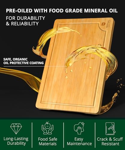 ROYAL CRAFT WOOD Bamboo Cutting Board 18 x 12 inches - Image 5