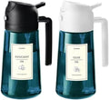 TrendPlain 16oz/470ml Blue Glass Olive Oil Sprayer for Cooking - 2 in 1 Olive Oil Dispenser for Kitchen Gadgets, Air Fryer, Salad, and BBQ - Black & White by TrendPlain
