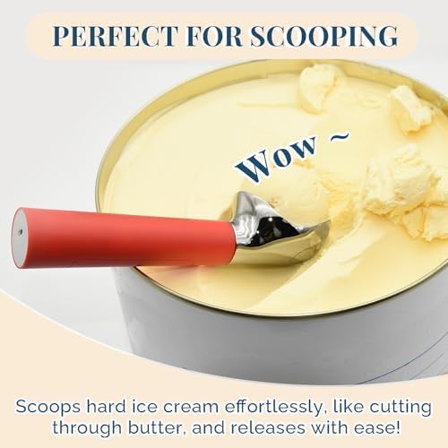 Heated Ice Cream Scoop Rechargeable, Electric Warming Ice Cream Scooper with LED Display, Heats to 158°F for Hard Ice Cream, IP67 Waterproof (Red, 2 oz) - Image 4