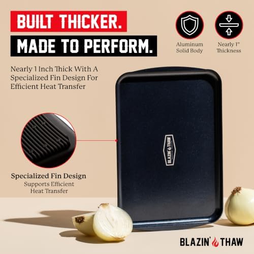 BLAZIN' THAW Defrosting Tray for Frozen Meat | Premium Edition | Aluminium Alloy Plate for Thawing Frozen Food | Natural Thawing Process | No Microwaves, No Cold/Warm Water Required | - Image 3