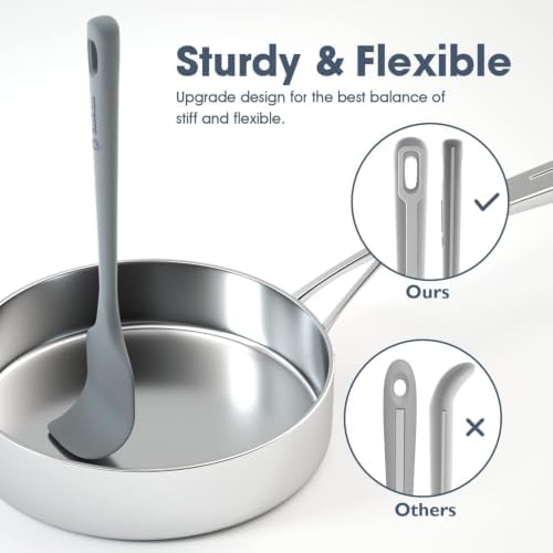 ChefAide 4 Pieces Silicone Spatulas Set, Heat Resistant Rubber Spatula - Image 3