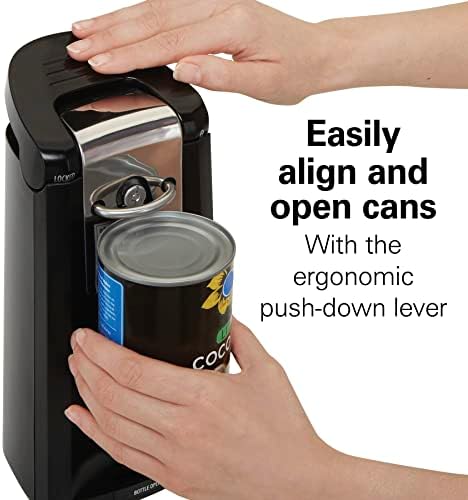 Hamilton Beach Smooth Touch Electric Automatic Can Opener Easy Push Down Lever,For All Standard-Size&Pop-Top,Extra Tall,With Bottle Opening Accessory and Built-In Knife Sharpener,Black(Pack of 2) - Image 4