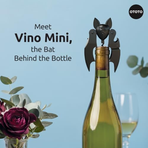 OTOTO Mini Vino Mini Wine Bottle Opener and Corkscrew - Travel Size 2-in-1 Bat Cork Opener, Halloween Wine Tool, Spooky Gifts, Gothic Gifts, Unique Kitchen Gadget - Image 2